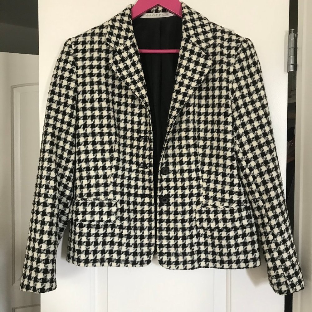 Marks & Spencer black and white blazer